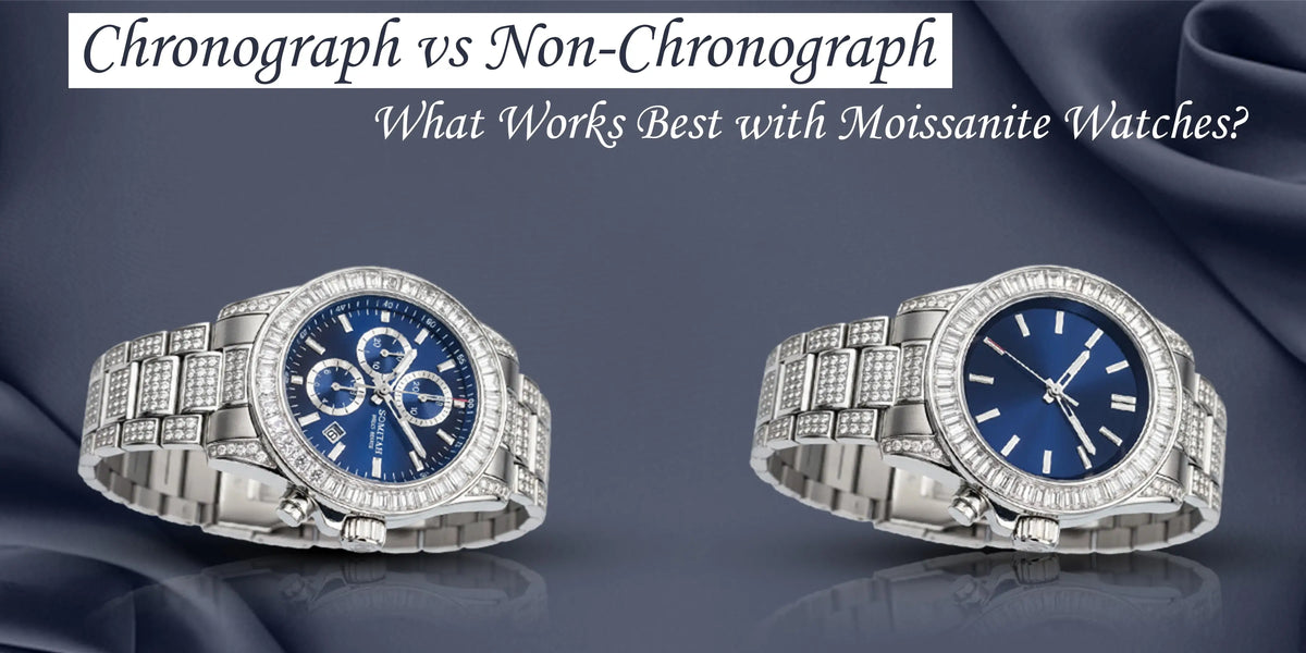 Chronograph vs Non-Chronograph Moissanite Watches