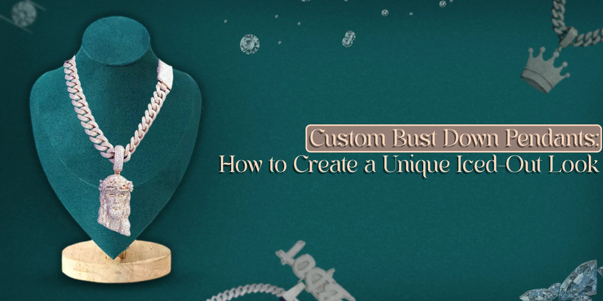 Moissanite custom bust down pendant guide – iced-out look