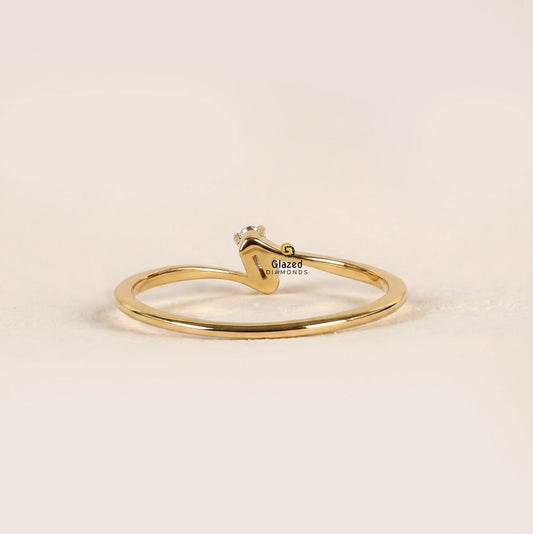 0.15CT Lab Grown Diamond By pass Wedding Ring For Women
