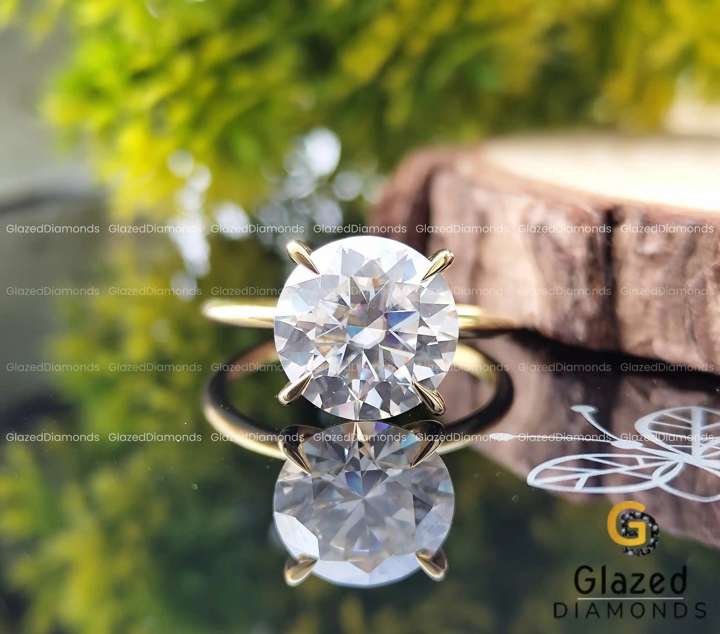 5 CT Round Cut Moissanite Big Diamond Solitaire Engagement Ring