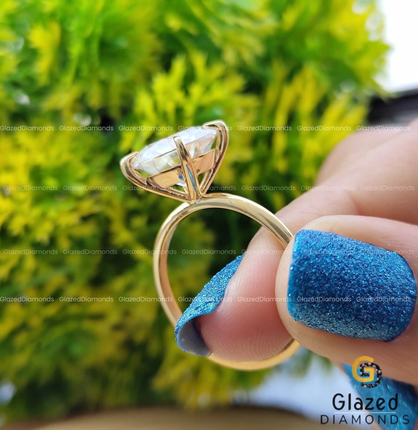 5 CT Round Cut Moissanite Big Diamond Solitaire Engagement Ring