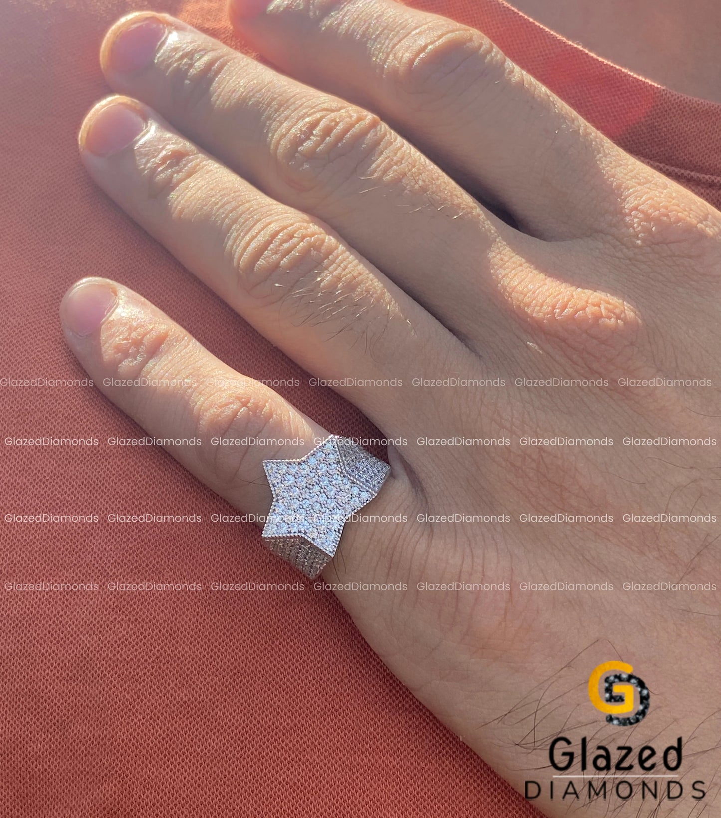 14K Solid Gold Moissanite Bust Down Ring for Unisex