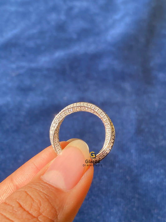 14K Solid Gold Twisted Infinity Moissanite Wedding Band