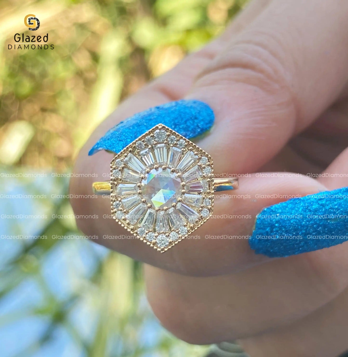 14K Yellow Gold Mosaic Ring