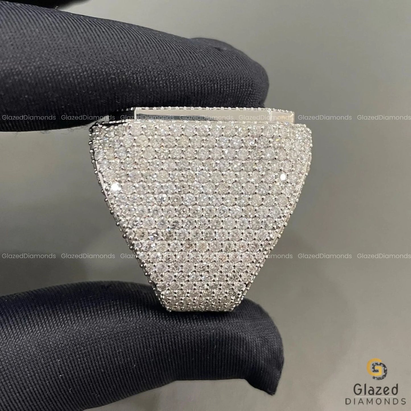 14K white Gold Pave Diamond BIG Rapper Ring