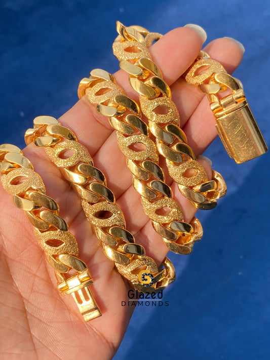 14MM Silver Dust Cuban Chain For Men