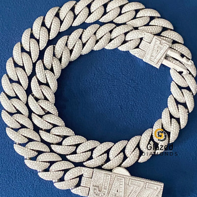 18MM Baguette_Round VVS Moissanite D Colorless Hip Hop Chain