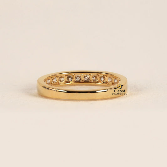 1Ct Round Cut Lab Diamond Half Eternity Wedding Band
