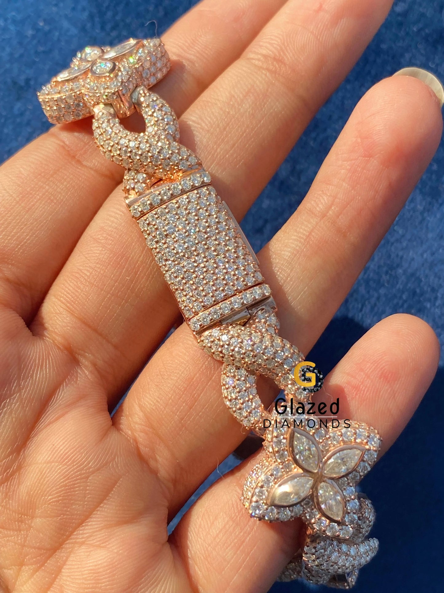 20MM 925 Sterling Silver Clover Moissanite Bracelet