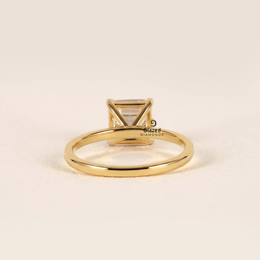 2CT Asscher Lab Grown Diamond Solitaire Ring For Women