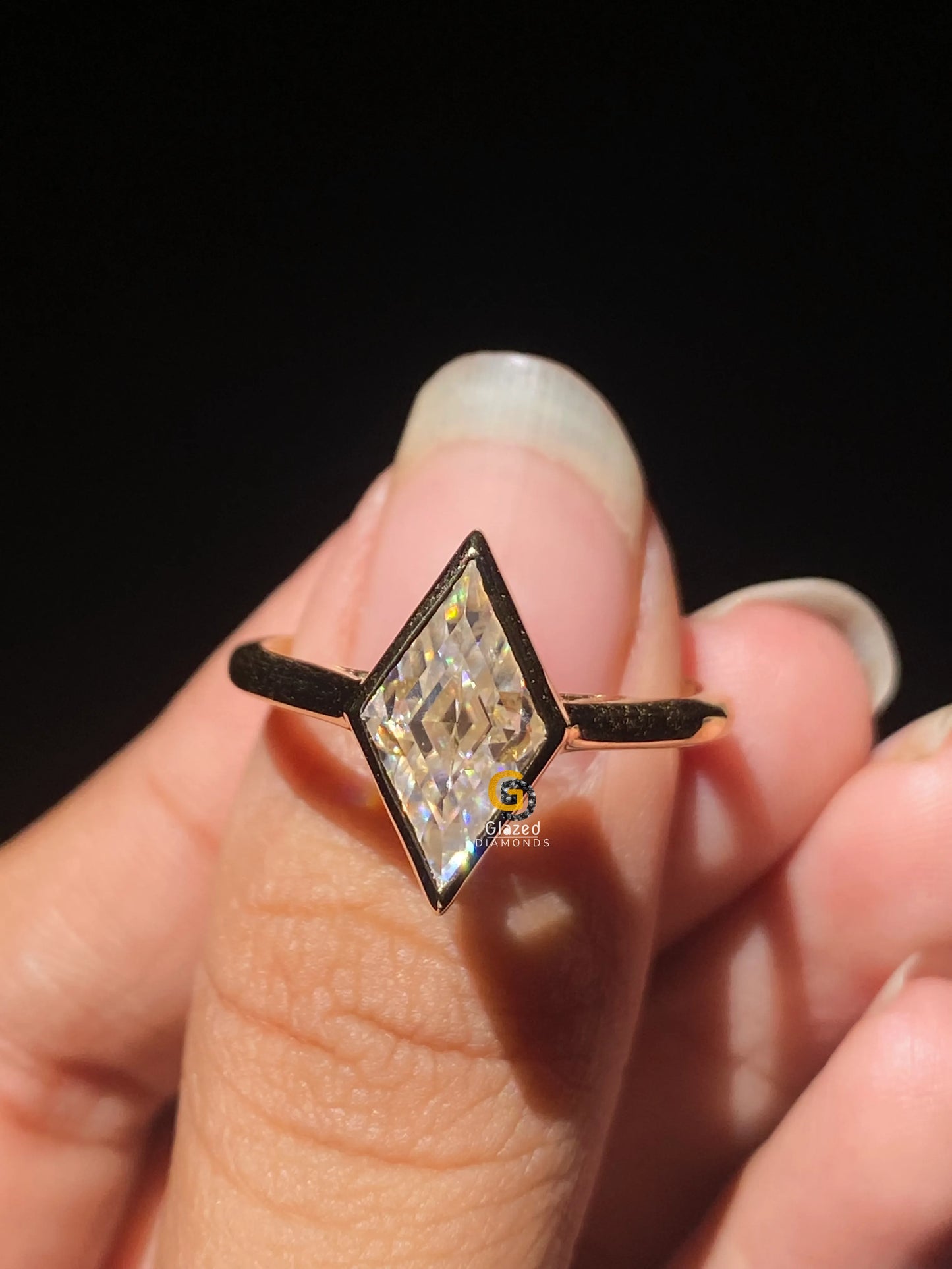 3.5 CT Lozenge Moissanite Wedding Ring