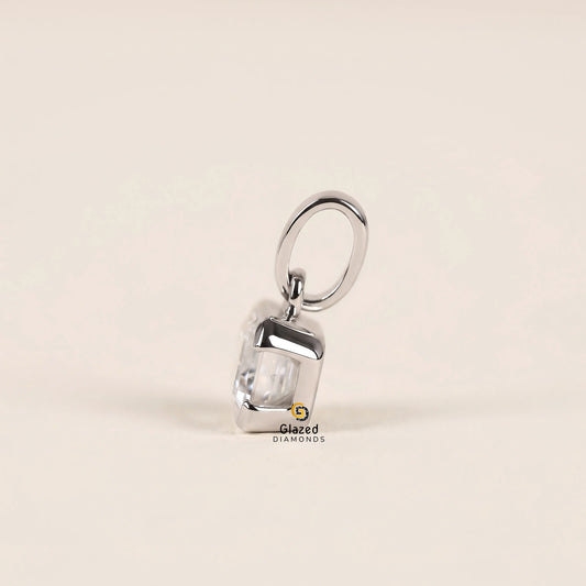 3CT East West Emerald Cut Lab Grown Diamond Pendant For Women
