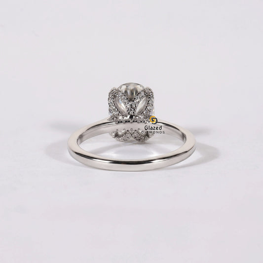 3CT Oval lab Grown Diamond Engagement Ring For Women