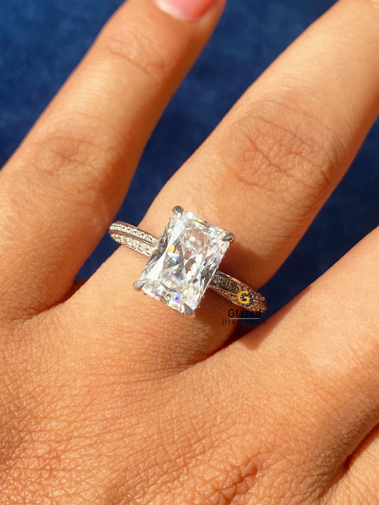 3Ct Radiant Moissanite Wedding Ring For Her