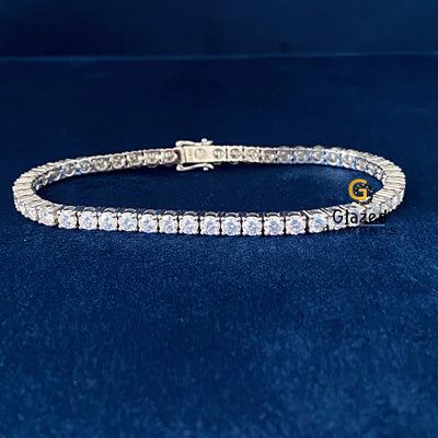 3MM Round Moissanite Tennis Link Hip Hop Bracelet