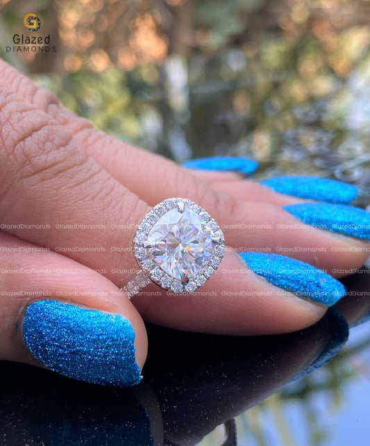 3 Ct Cushion Cut Wedding Ring Women