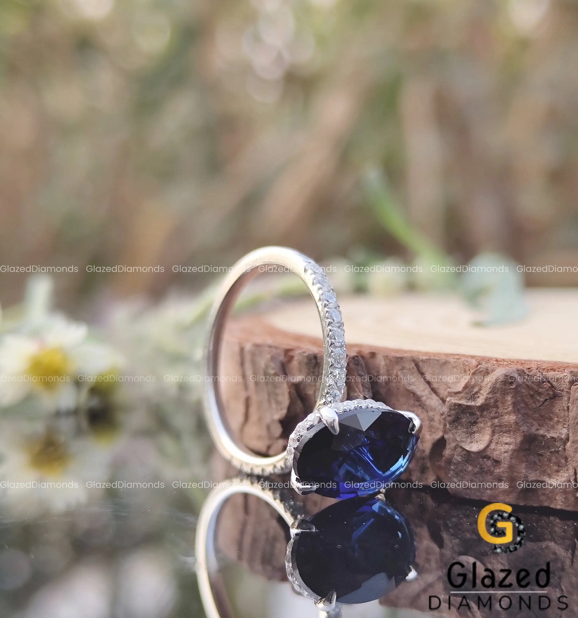 3 Ct Oval Sapphire Wedding Ring