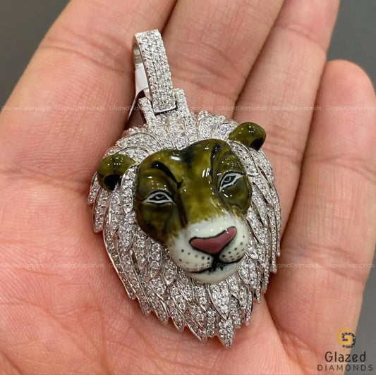 3 TCW Diamond Lion Pendant