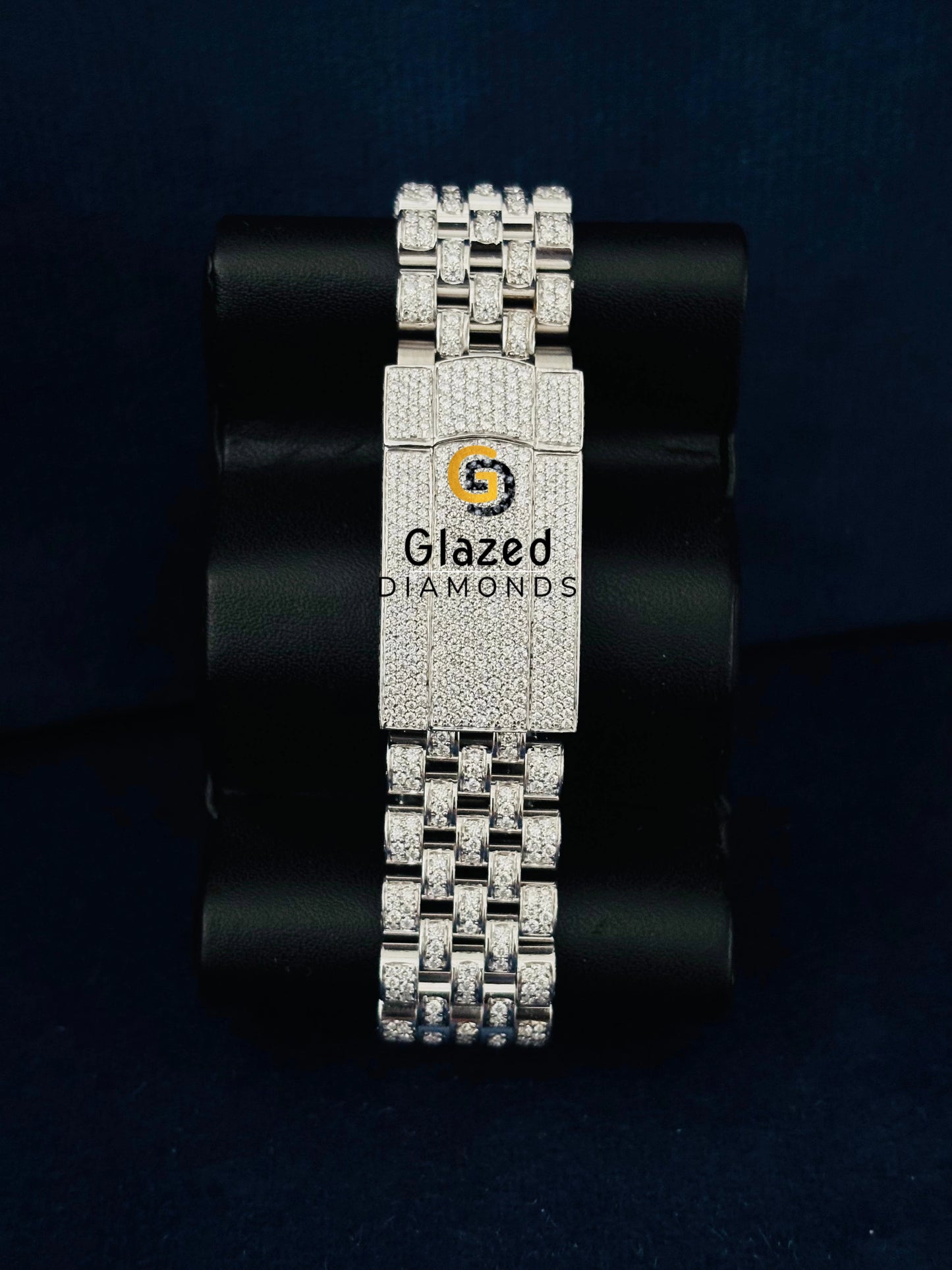 41MM Jubilee Strap Blue Dial Moissanite Watch for Men