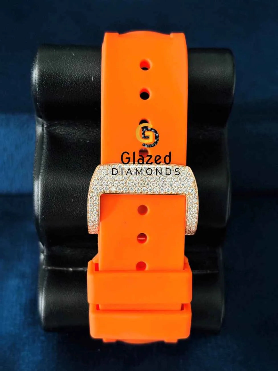41 MM Multi Choronograph Dial Orange Rubber Band Strap Watch