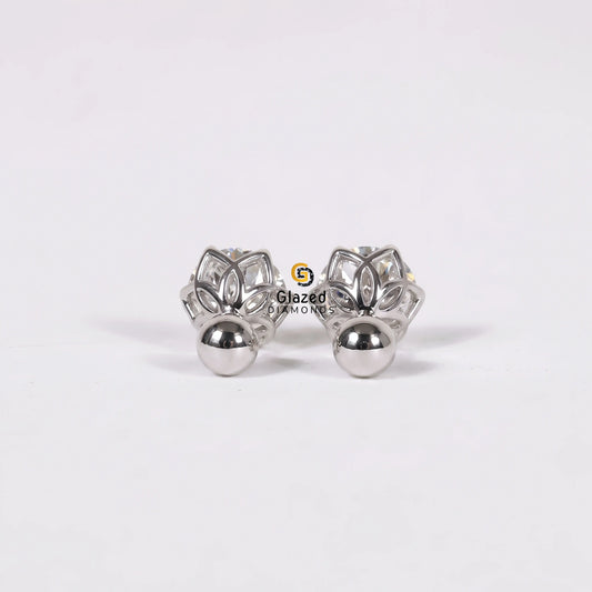 4CT Round Stud Lab Diamond Earrings For Women