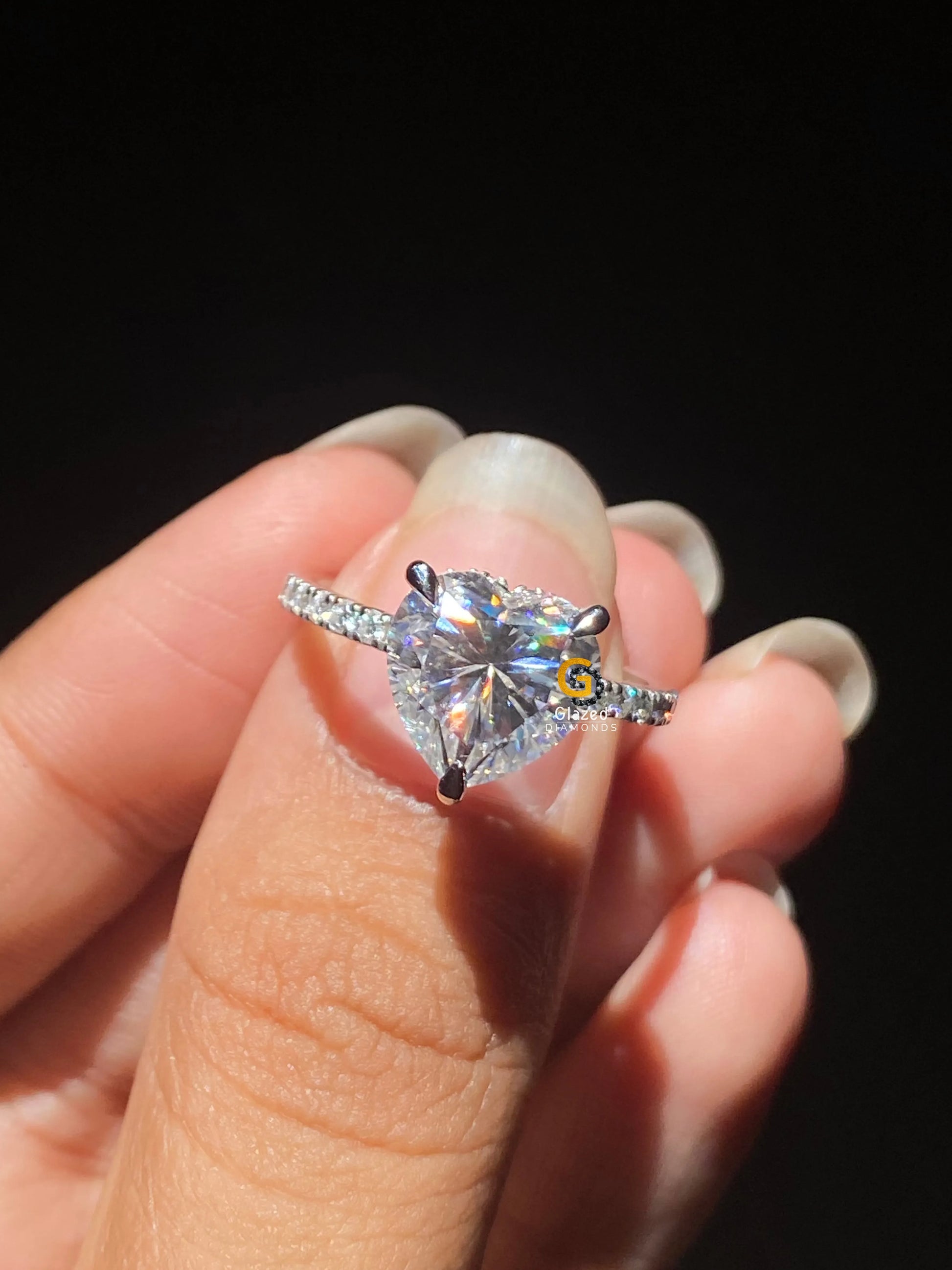 4 CT Heart Cut Moissanite Ring