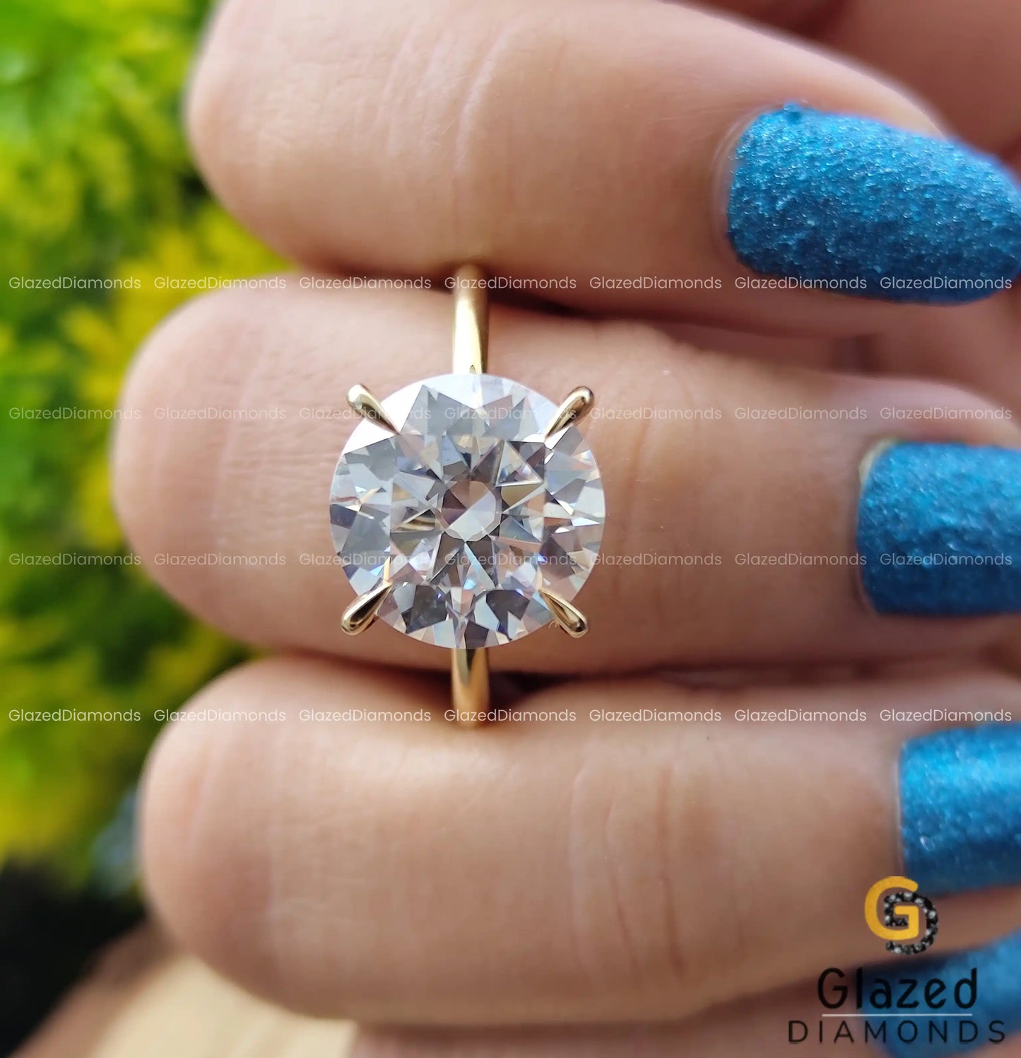 5 CT Round Cut Moissanite Big Diamond Solitaire Engagement Ring