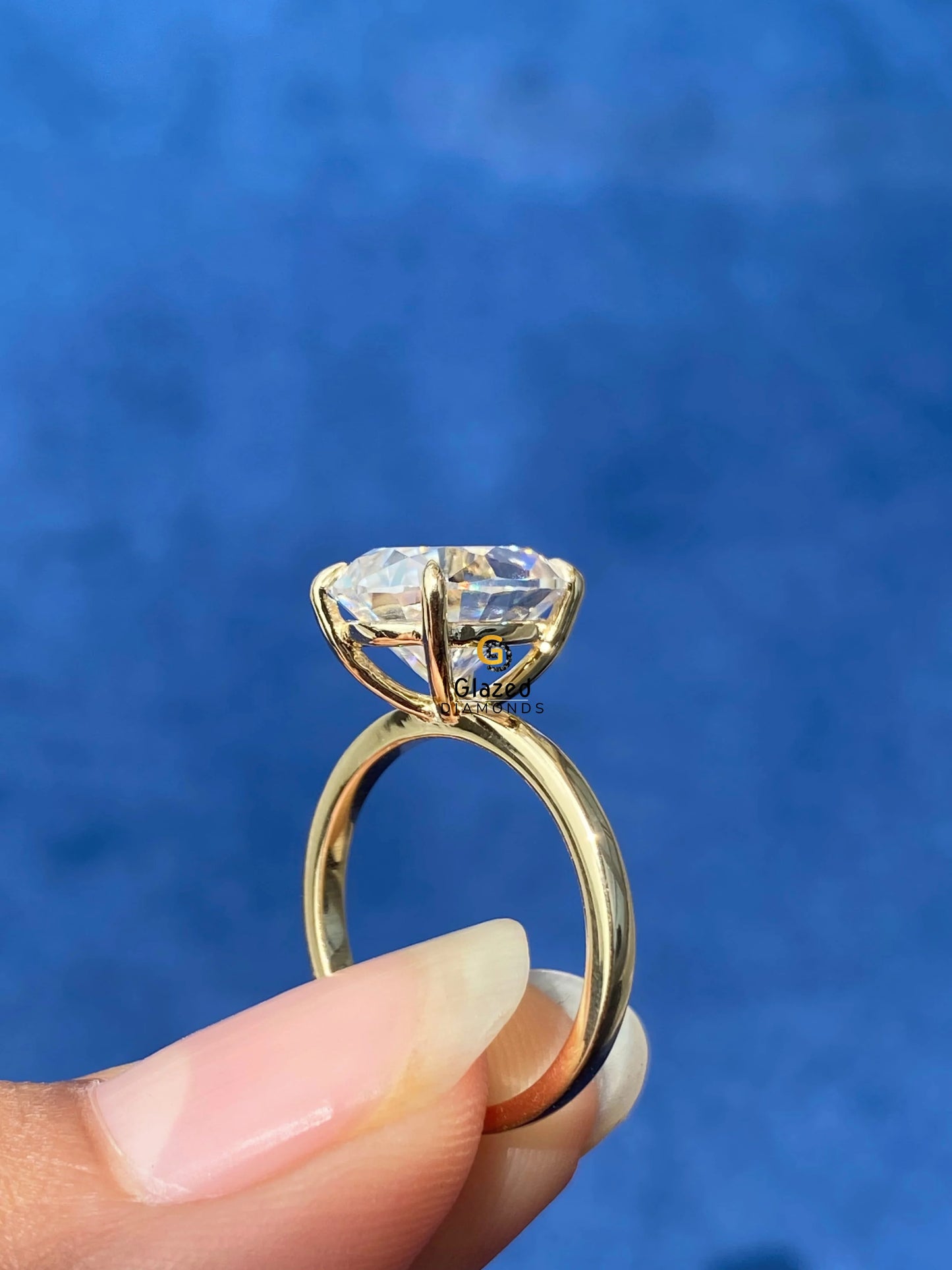 5CT Solitaire Pear Cut Moissanite Ring