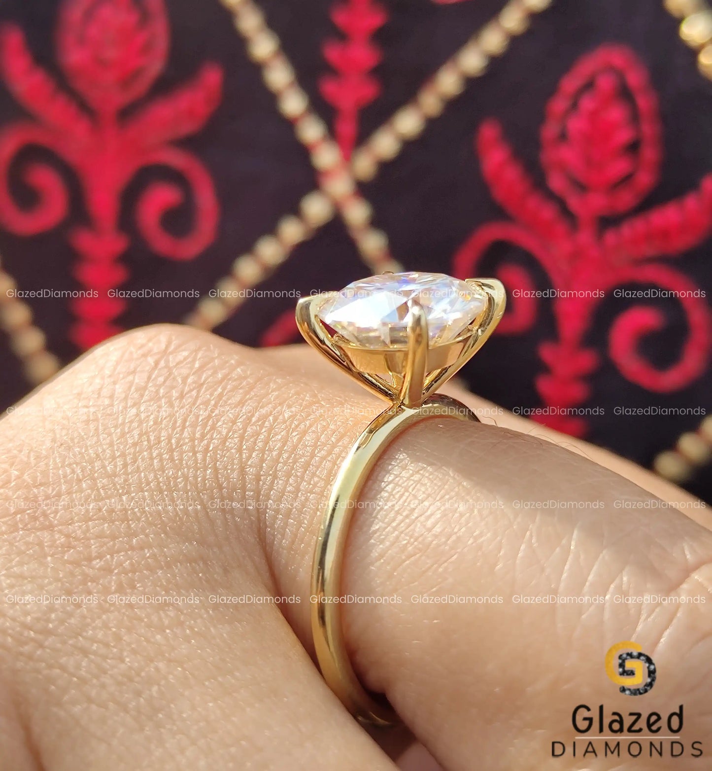 5 CT Round Cut Moissanite Big Diamond Solitaire Engagement Ring