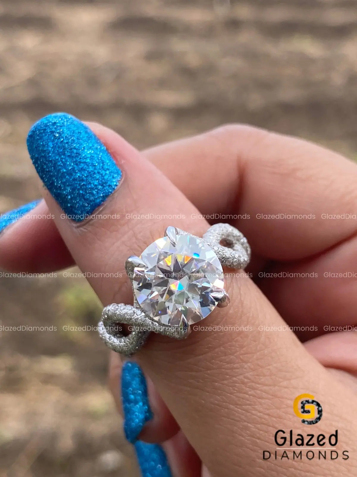 5 Ct Round Moissanite Iced Out Ring