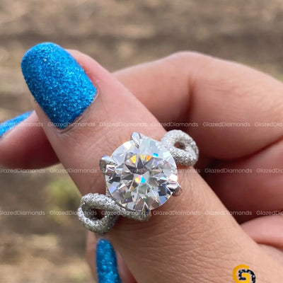 5 Ct Round Moissanite Iced Out Ring