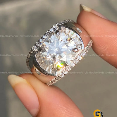 5 Ct Round Moissanite Ring 2