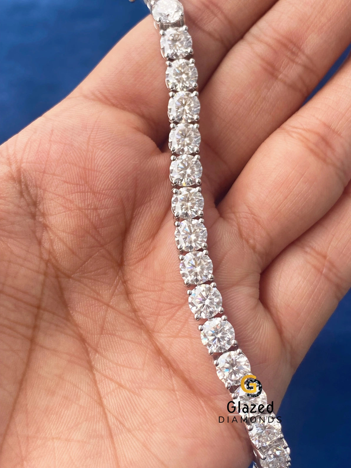 6MM Round Moissanite Tennis Link Hip Hop Bracelet