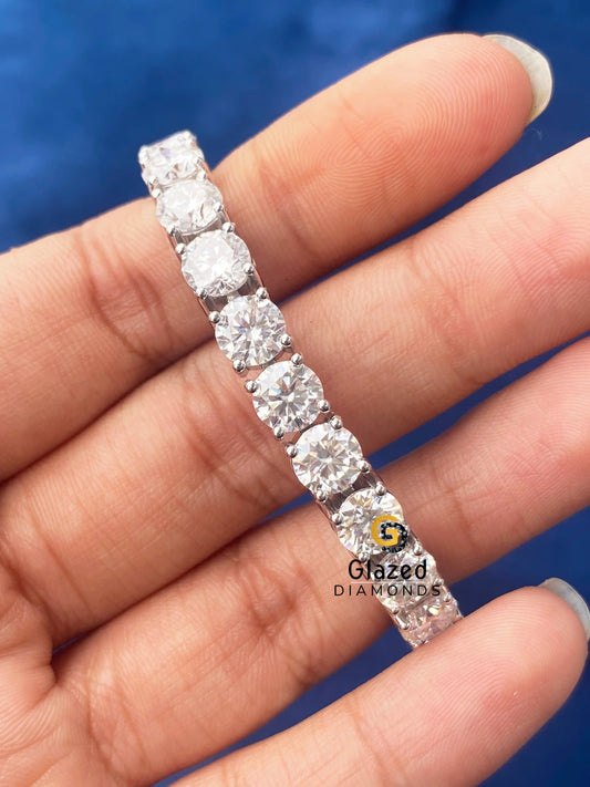 6MM Tennis Link Round VVs Moissanite Hip Hop Bracelet