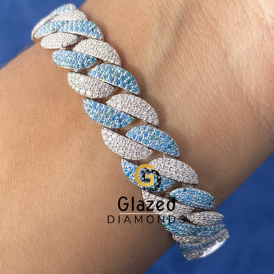 925 Silver 12MM Moissanite Hip Hop Bracelet