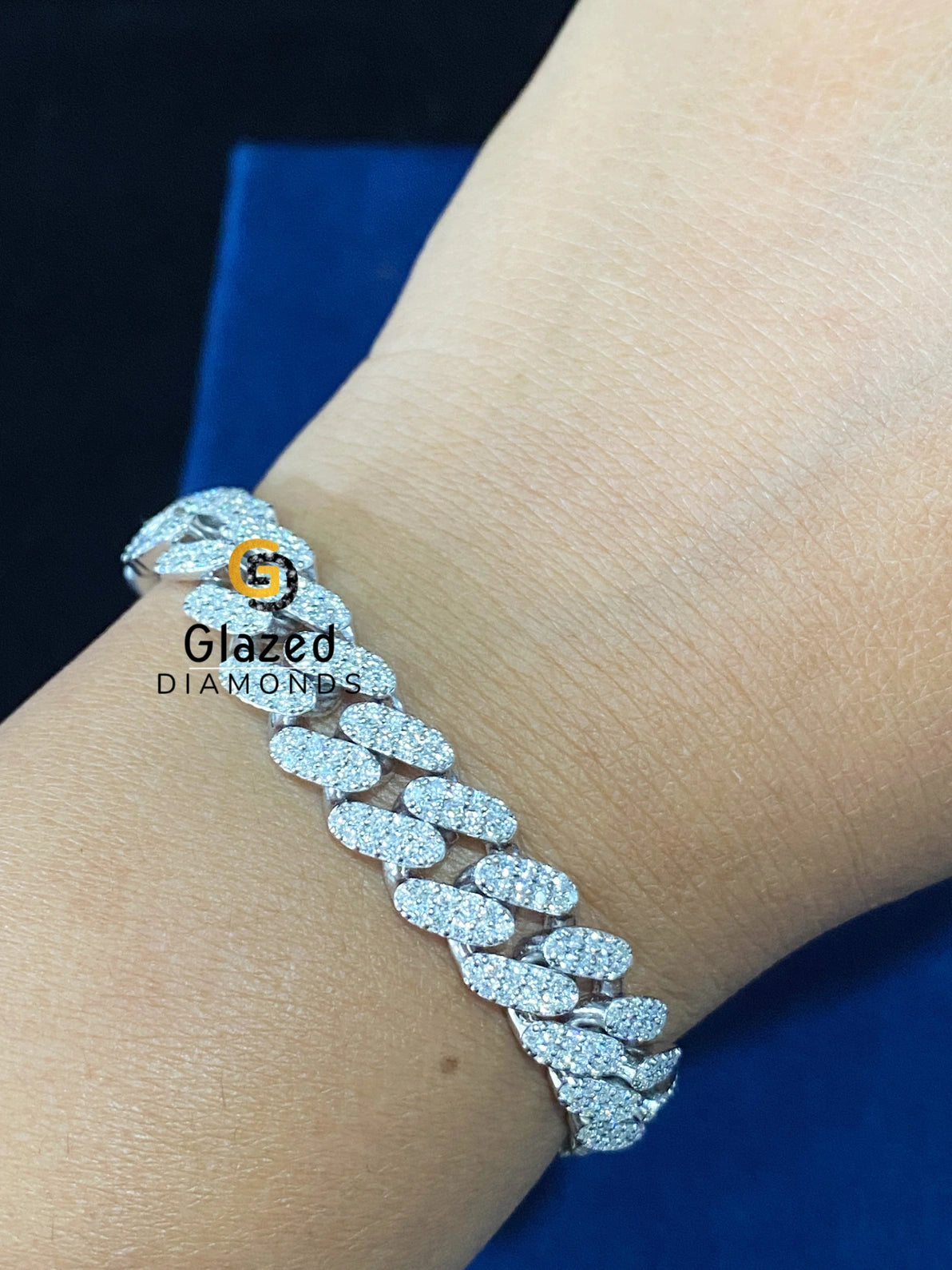 925 Silver Cuban Link Hip Hop Bracelet For Men