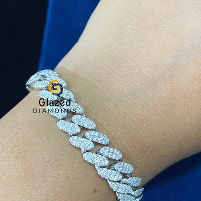 925 Silver Cuban Link Hip Hop Bracelet For Men