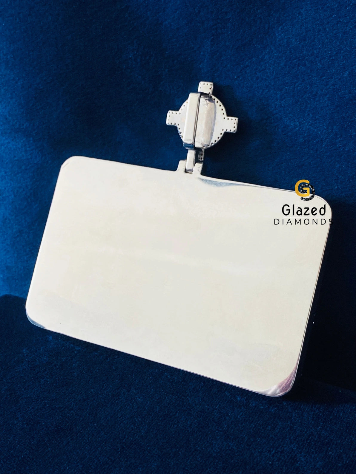 925 Silver Custom Enamel Baguette_Round Moissanite Pendant