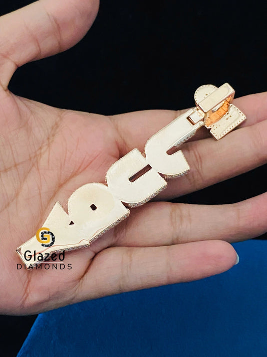 925 Silver Customized Name VVS Moissanite Hip Hop Pendant