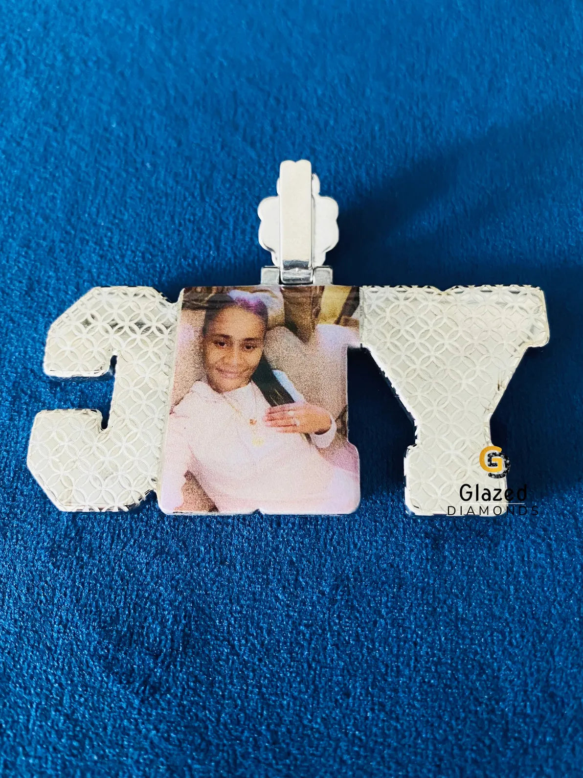 925 Silver Diamond Studded Round Moissanite Letter Pendant