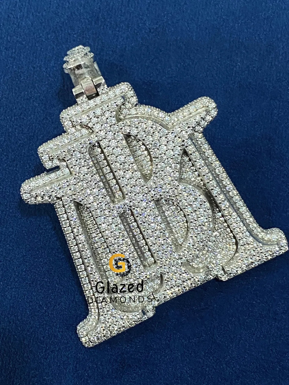 925 Silver Fully Iced Out Customized Letter Moissanite Pendant