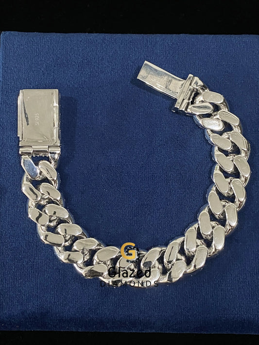 925 Silver Hip Hop Round Moissanite D Colorless Bracelet