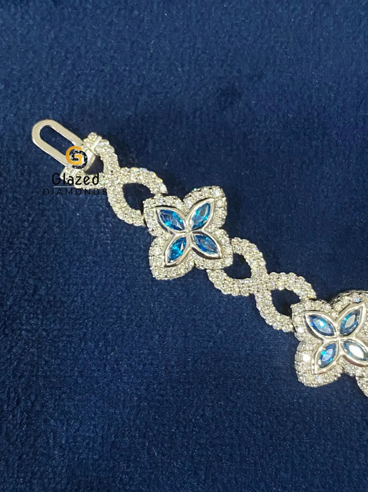 925 Silver Hip Hop VVs Moissanite Diamond Studded Bracelet