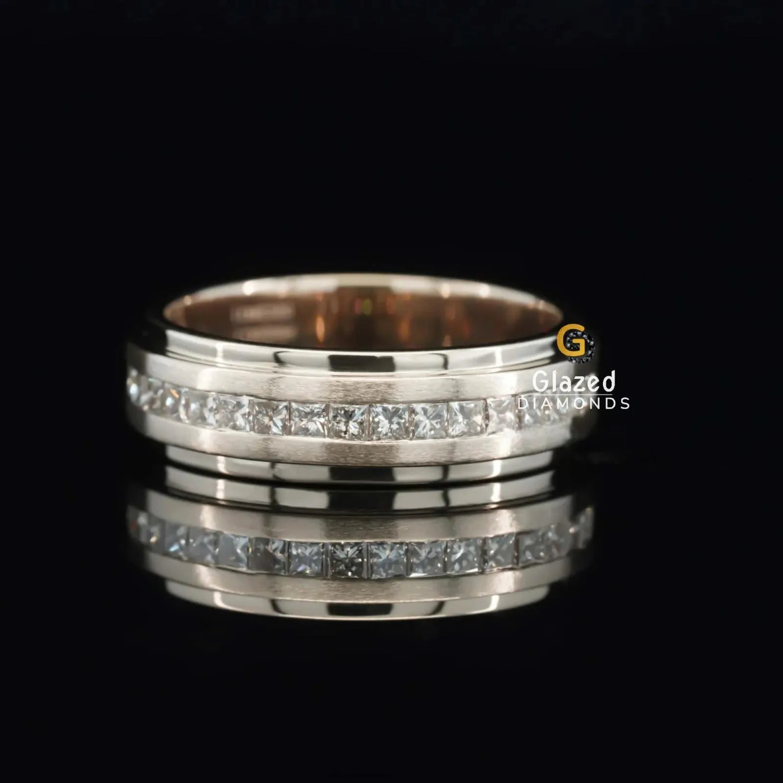 925 Silver Moissanite Band For Unisex