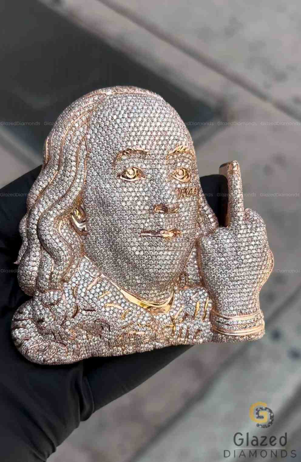 925 Silver Moissanite Diamond Iced Pendant