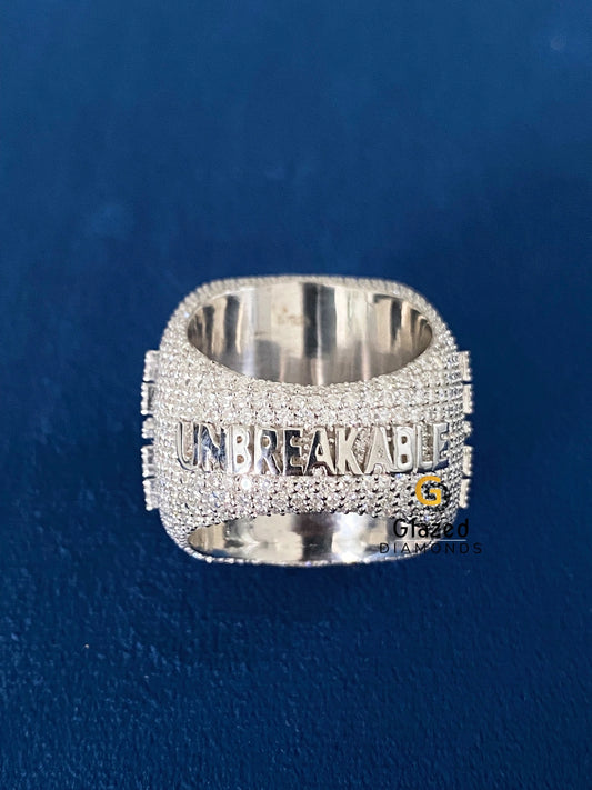 925 Silver Round Moissanite Diamond Studded Ring