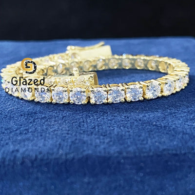 925 Silver Tennis 4MM Round Moissanite Bracelet