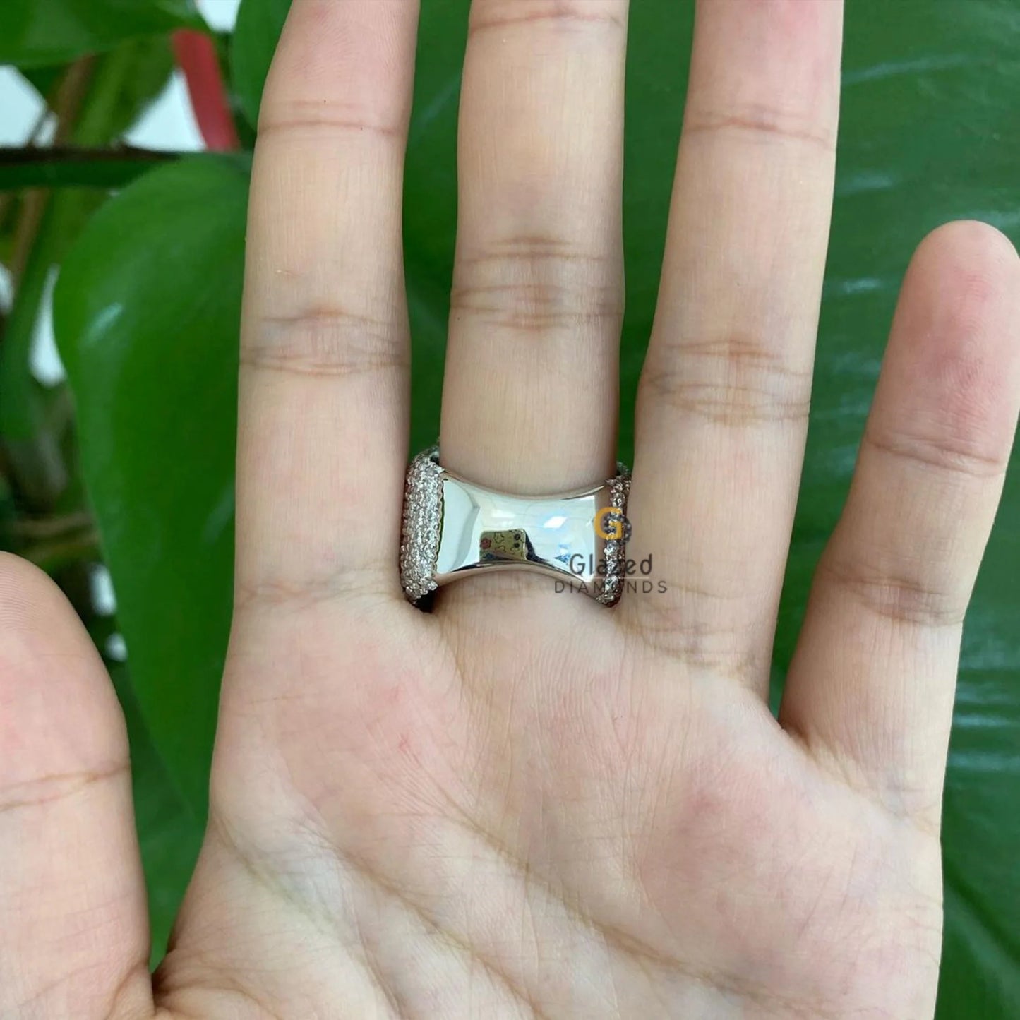 925 Sterling Silver Bling Moissanite Ring