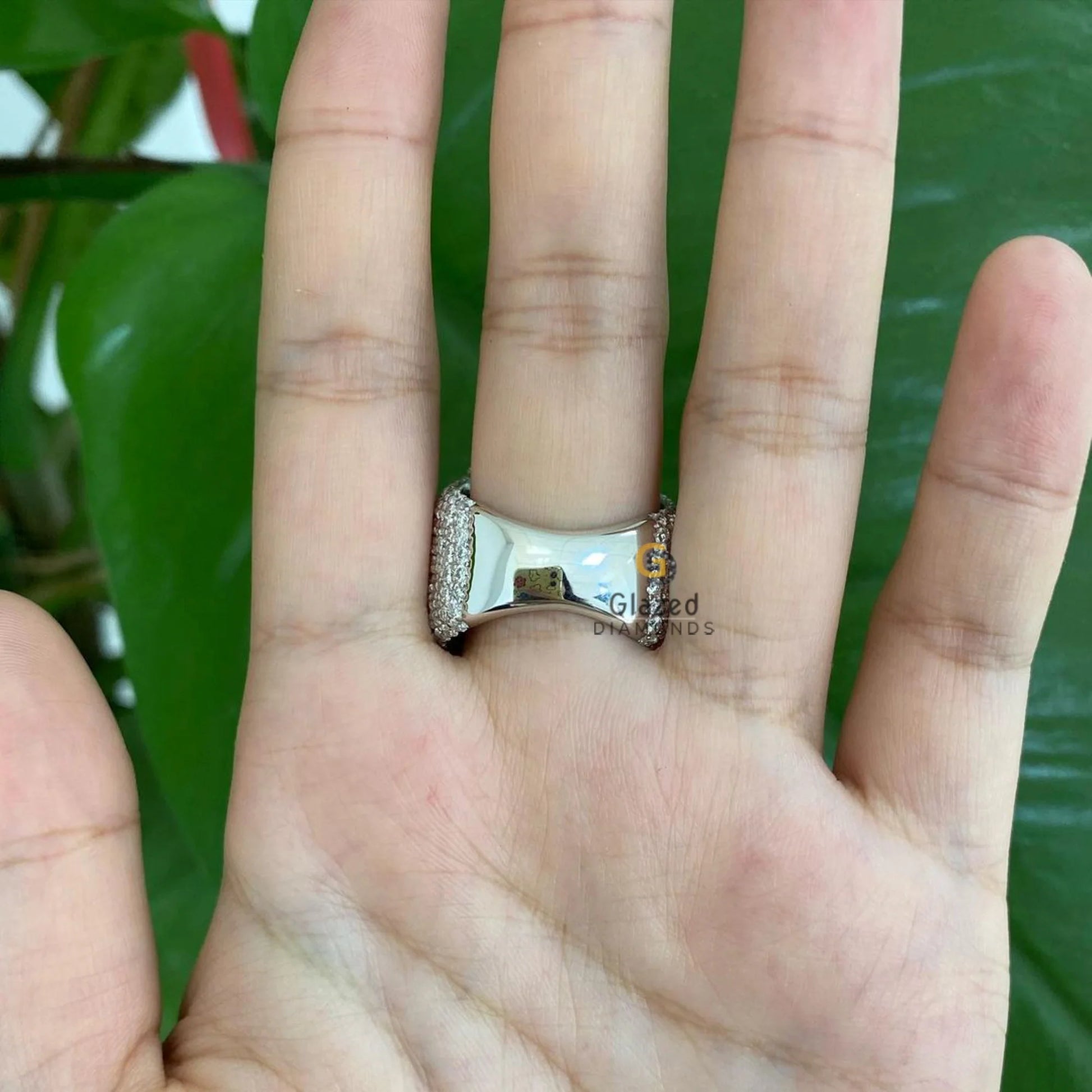 925 Sterling Silver Bling Moissanite Ring