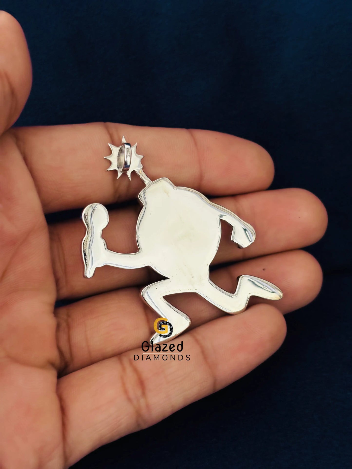 925 Sterling Silver Plain Cartoon Bomb Pendant